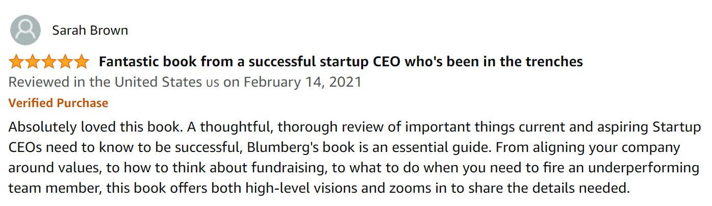 Startup CEO review